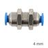 Metal Bulkhead Str. Connector 4mm